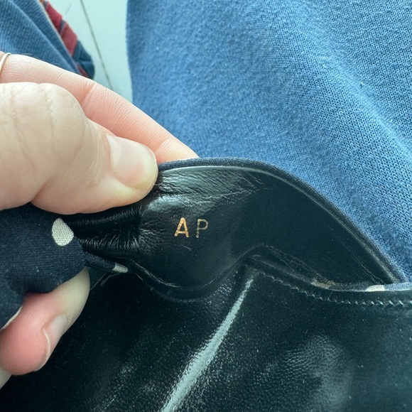 Saint Laurent Bianca Polka Dot Sandals in Navy - Picture 4 of 9